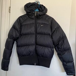 Nike Black Hooded Puffer Coat